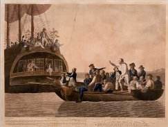 Captain Bligh is set adrift from HMS Bounty